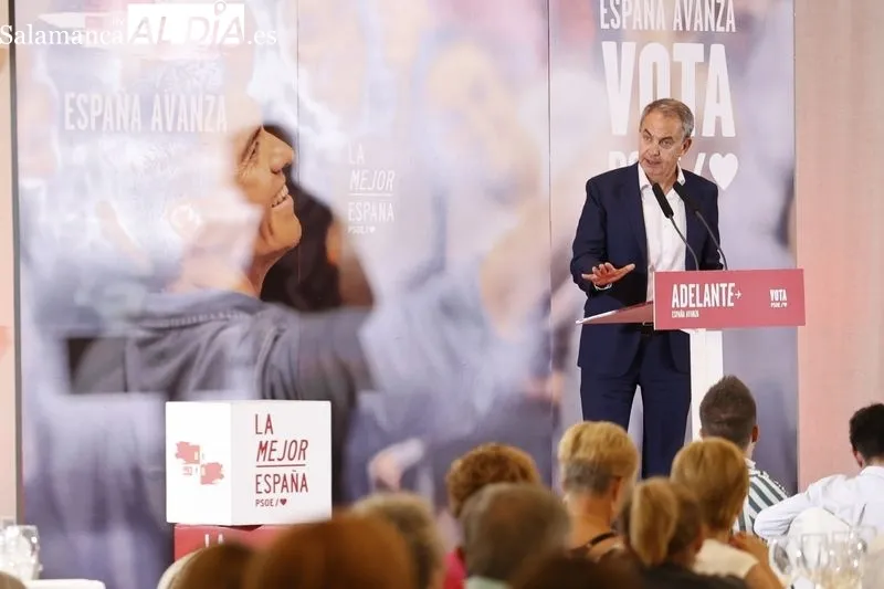 Mitin de José Luis Rodríguez Zapatero, expresidente del Gobierno, en Salamanca. Foto de David Sañudo
