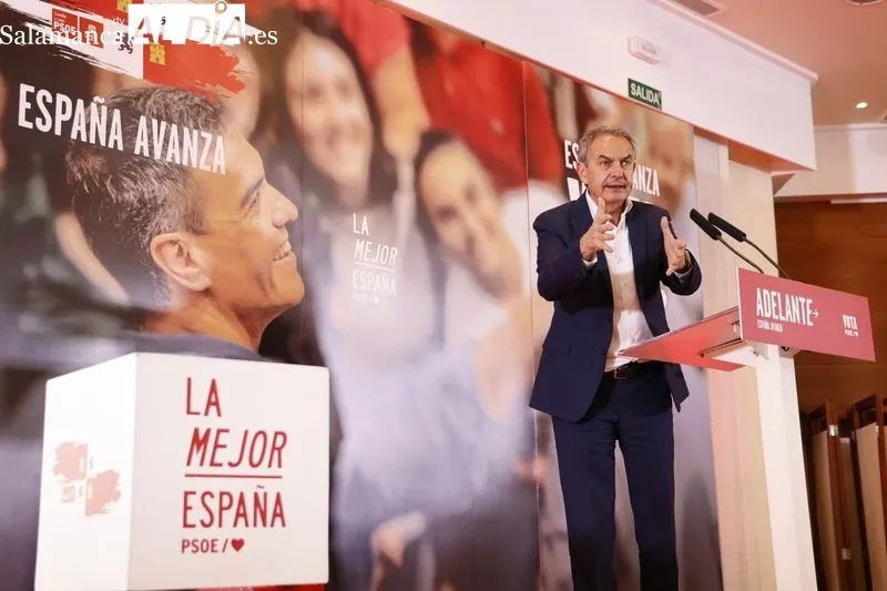 Mitin de José Luis Rodríguez Zapatero, expresidente del Gobierno, en Salamanca. Foto de David Sañudo