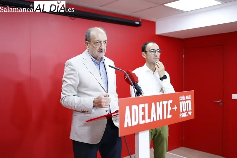 David Serrada y Aquiles Magide, candidatos del PSOE de Salamanca al Congreso y al Senado, respectivamente. Foto de David Sañudo