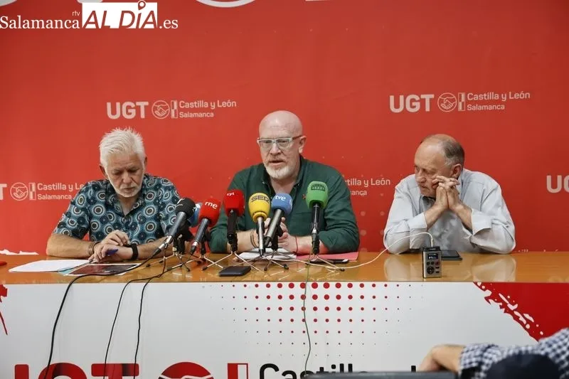 Jesús Gallego, secretario de Relaciones Internacionales de UGT CEC, en Salamanca. Foto de David Sañudo