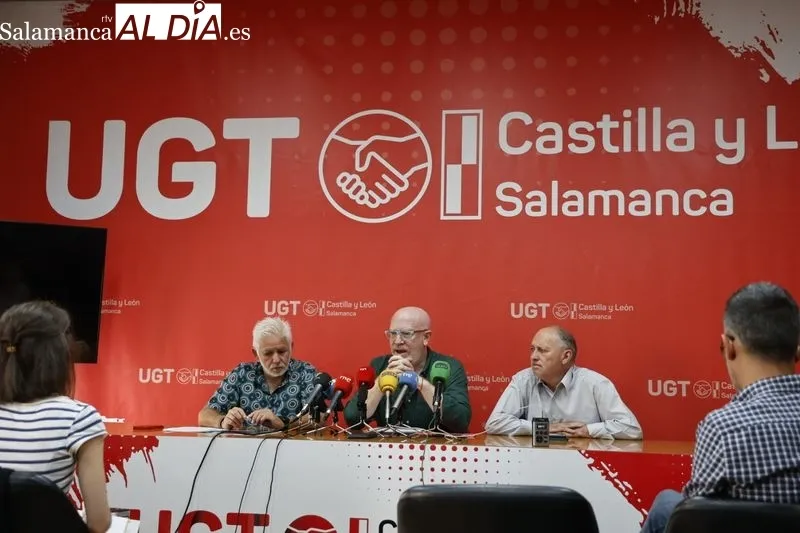 Jesús Gallego, secretario de Relaciones Internacionales de UGT CEC, en Salamanca. Foto de David Sañudo