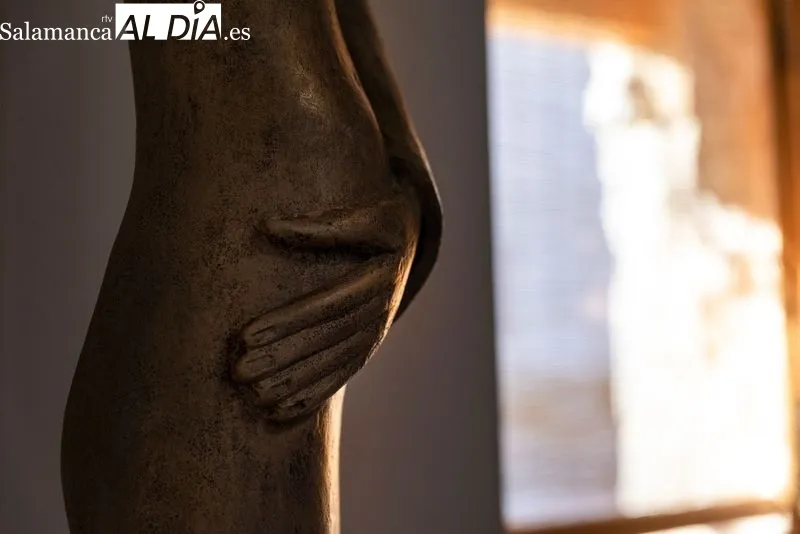Algunas de las creaciones de Amelia García, escultora salmantina, en su taller de Valverdón. Foto de Carmen Borrego