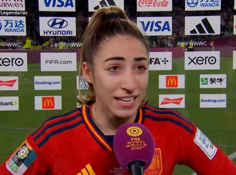 Olga Carmona tras ganar la final de la Copa del Mundo de fútbol. Foto RTVE.ES