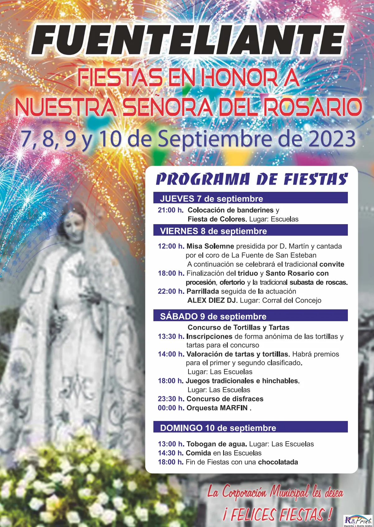 Foto 2 - Fuenteliante tendr&aacute; verbenas, degustaciones, actividades infantiles y actos religiosos en honor a la Virgen del Rosario