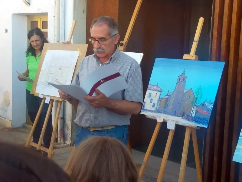 Foto 4 - Javier Encinas recibe el primer premio del V Certamen de pintura r&aacute;pida 'Villa de Sobradillo' por &lsquo;Tiempos modernos&rsquo;