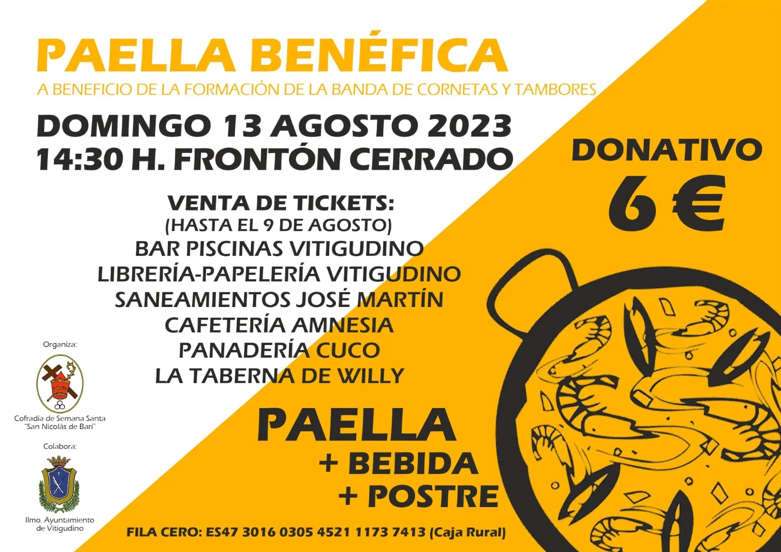 Foto 2 - &Uacute;ltimos d&iacute;as para comprar los tickets para la paella a beneficio de la Banda de Cornetas y Tambores de Vitigudino