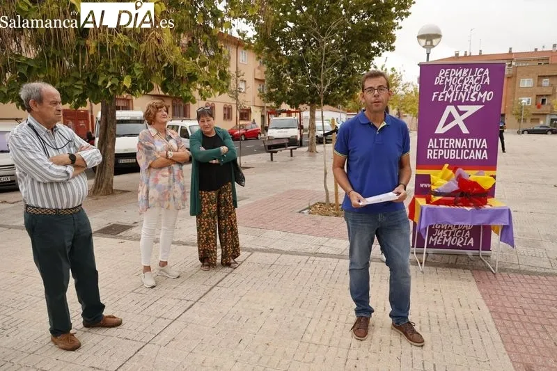 Homenaje celebrado en la plaza Alcalde Prieto Carrasco de Salamanca. Fotos: David Sañudo