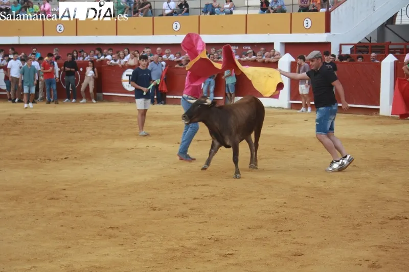 La Plaza de toros de Macotera vivía una animada tarde de vaquillas