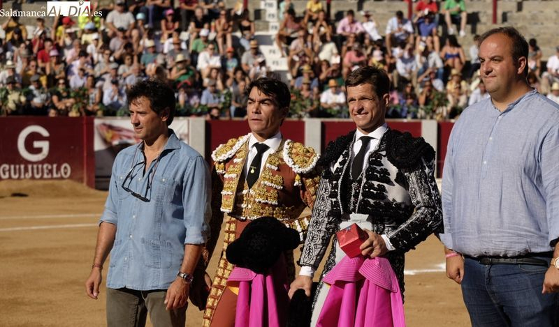 José Ignacio Cascón, López Chaves, Juli y Roberto Martín en la Feria de agosto. Foto de Pablo Angular
