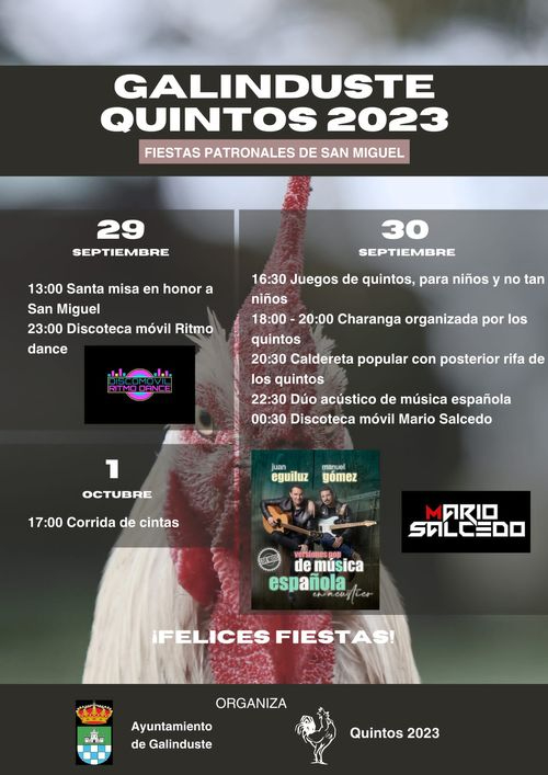 Galinduste celebra los quintos en sus fiestas en honor a San Miguel 