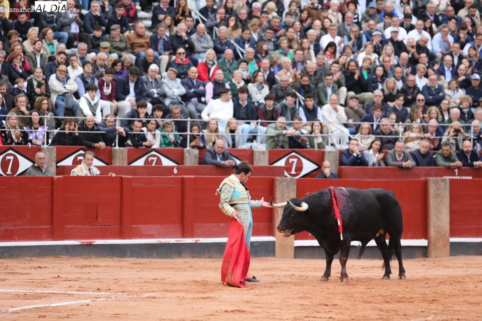 López Chaves en su último toro. Fotos: Miguel Hernández