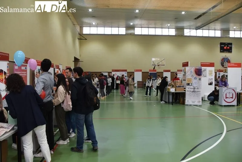 Feria de Bienvenida de la USAL en el pabellón Unamuno. Foto de Vanesa Martins