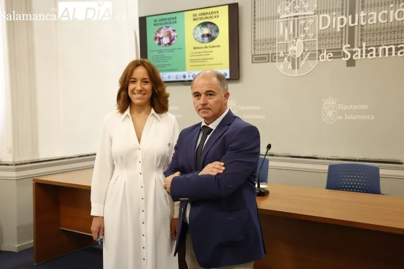 La diputada provincial de Medio Ambiente, Pilar Sánchez, presentaba esta mañana las III Jornadas Micológicas de Salamanca. Foto David Sañudo