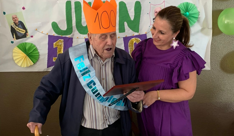 Celebración del centenario de Juan Casado Ledesma en Aldeadávila de la Ribera