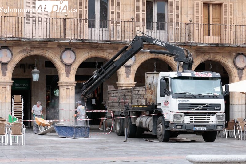 Imagen de archivo de trabajadores de la construcción en Salamanca. Foto: David Sañudo