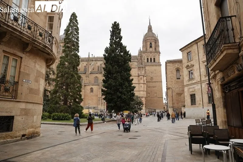Ambiente en el centro de Salamanca en la mañana de este domingo. Fotos: David Sañudo