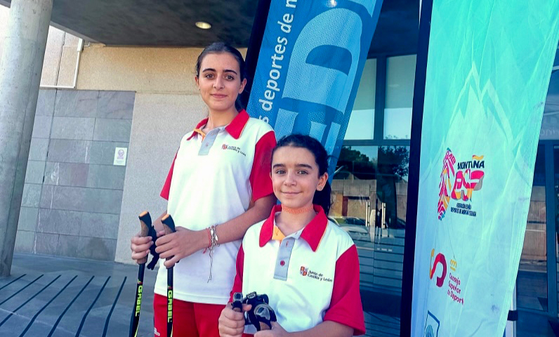 Luna y Aíla Sánchez, del Club Salandar, destacan en su participación en el Campeonato de España de Marcha Nòrdica