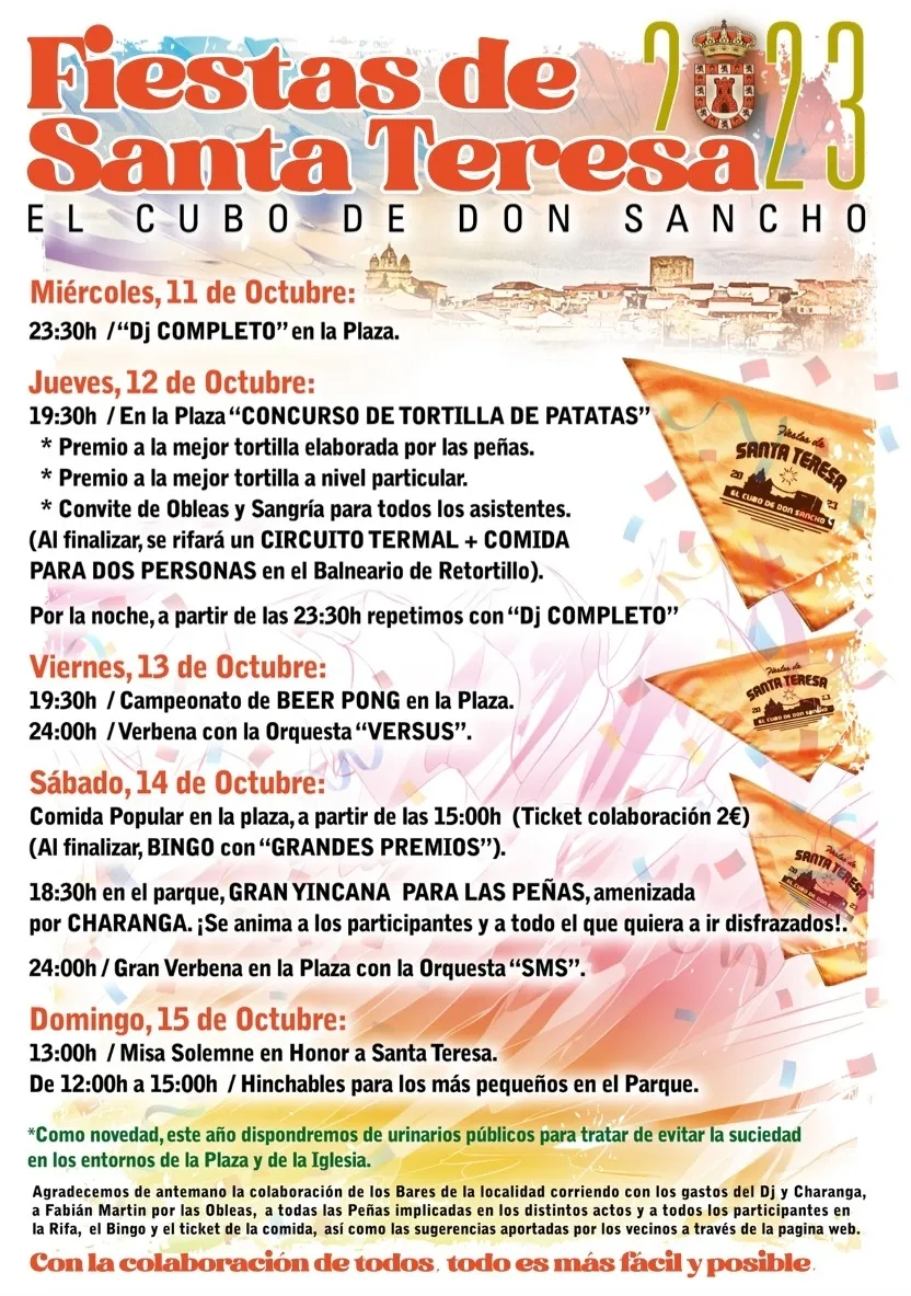 Foto 2 - El Cubo de Don Sancho celebrar&aacute; Santa Teresa con cuatro verbenas, degustaciones, concursos y actividades infantiles