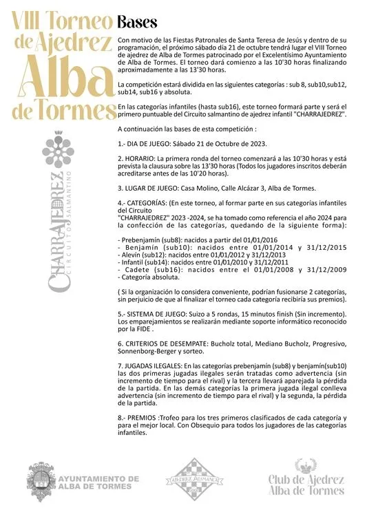 Foto 3 - VII Torneo de Ajedrez Alba de Tormes&nbsp;