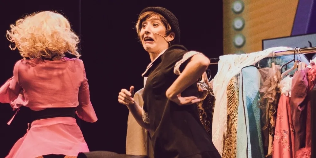 Celia Díaz Rogado, actriz salmantina que interpreta a Lina Morgan en el Teatro Arlequín de Madrid.
