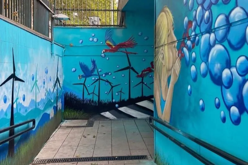 Imagen del paso subterráneo en el parque La Alamedilla en Salamanca 