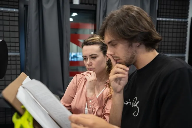 Imágenes del rodaje de Reverie con los actores salmantinos Elvira Rivas y Javier Cascón.