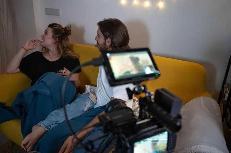Imágenes del rodaje de Reverie con los actores salmantinos Elvira Rivas y Javier Cascón.