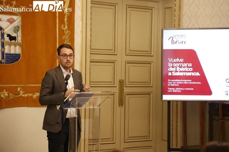 Presentación en el Ayuntamiento de las actividades de calle del IV Foro del Ibérico y la Gastroibérico Week. Foto de David Sañudo