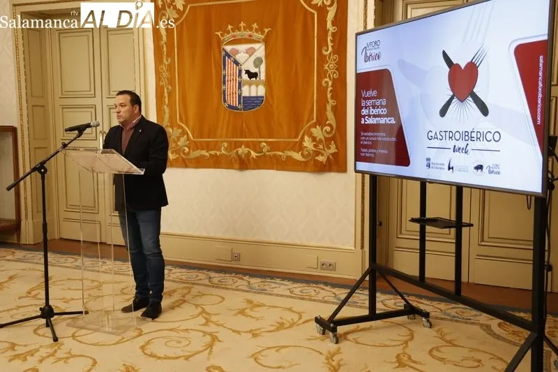 Presentación en el Ayuntamiento de las actividades de calle del IV Foro del Ibérico y la Gastroibérico Week. Foto de David Sañudo