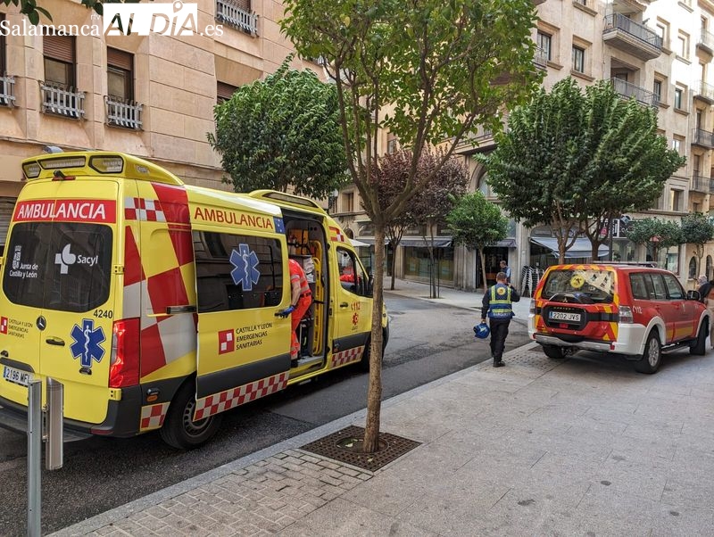 Ambulancia en la calle Toro, junto a Rector Lucena. Foto de David Sañudo
