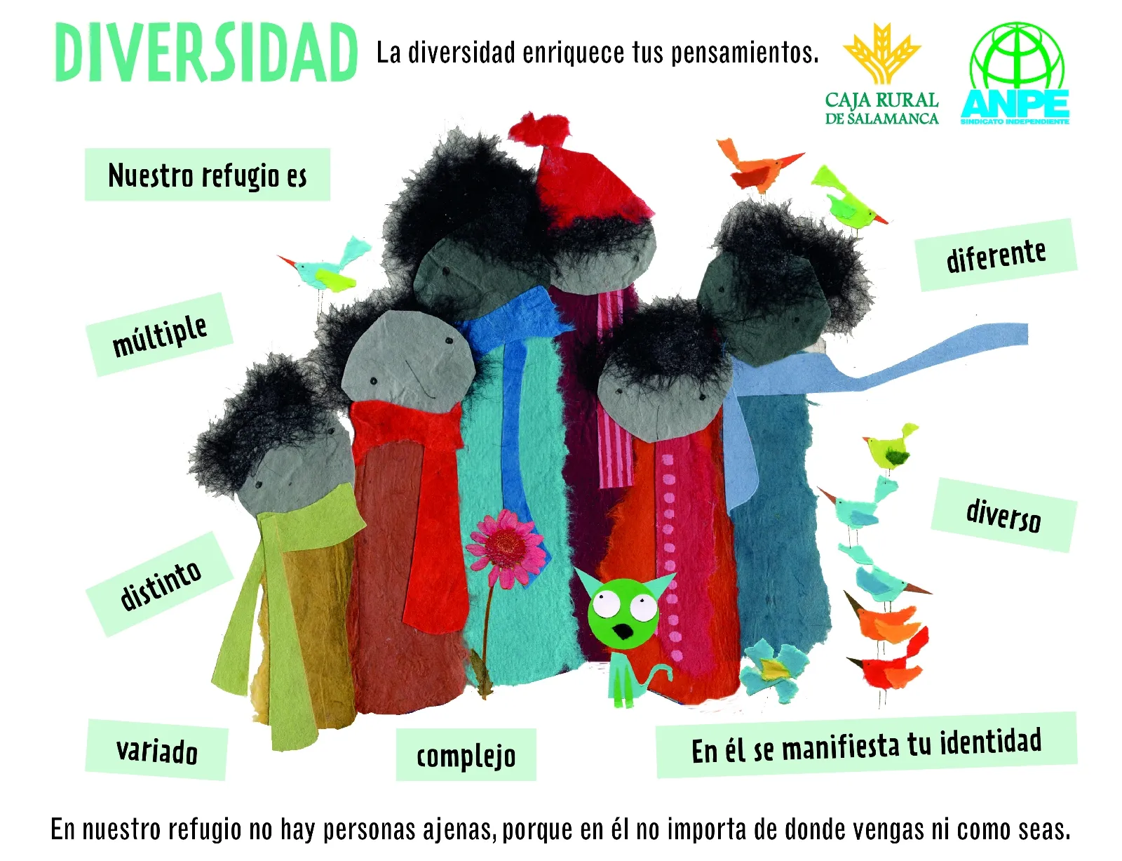 El centro escolar como refugio, protagonista en el nuevo calendario elaborado por el Sindicato Independiente ANPE 
