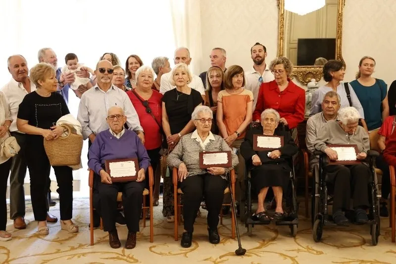 Homenaje a personas centenarias de la ciudad de Salamanca, que se ha desarrollado en el Ayuntamiento. Foto de David Sañudo
