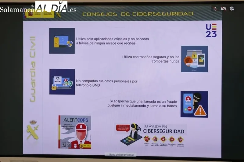Presentación de la operación contra la ciberdelincuencia desarrollada por la Comandancia de la Guardia Civil de Salamanca. Foto de David Sañudo
