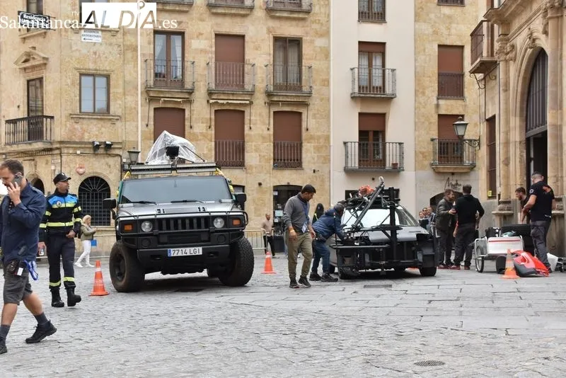 Detalles de la ciudad de Salamanca con motivo del rodaje de un largometraje de Bollywood. Foto de Vanesa Martins