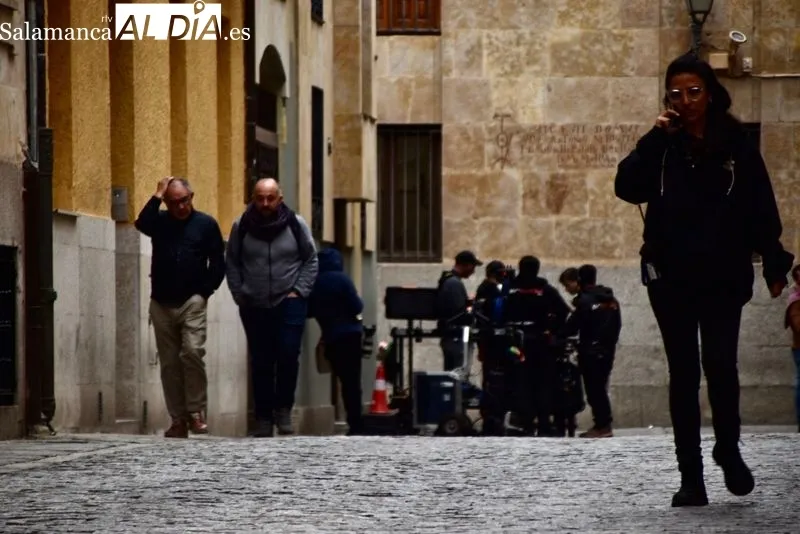 Detalles de la ciudad de Salamanca con motivo del rodaje de un largometraje de Bollywood. Foto de Vanesa Martins