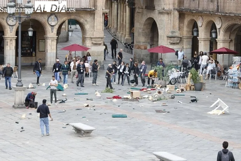 Rodaje de la película de Bollywood en Salamanca. Foto de David Sañudo