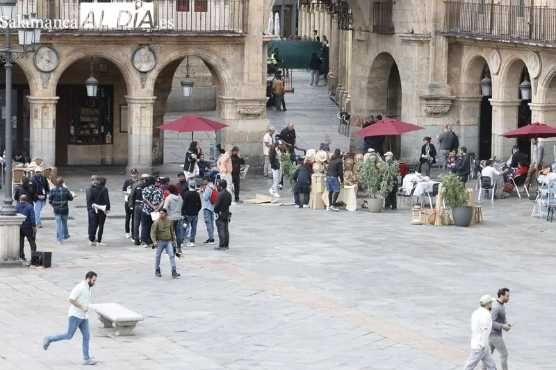 Rodaje de la película de Bollywood en Salamanca. Foto de David Sañudo