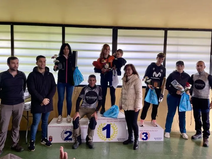 Daniel Hernández, Jaime Álvarez y Claudia García, ganadores de la VIII Jamountain Bike de Guijuelo  