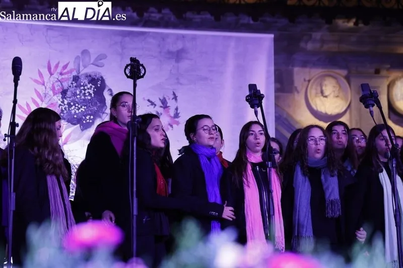 Acto oficial del Día Internacional de la Eliminación de la Violencia contra la Mujer en la Plaza Mayor de Salamanca. Fotos: David Sañudo