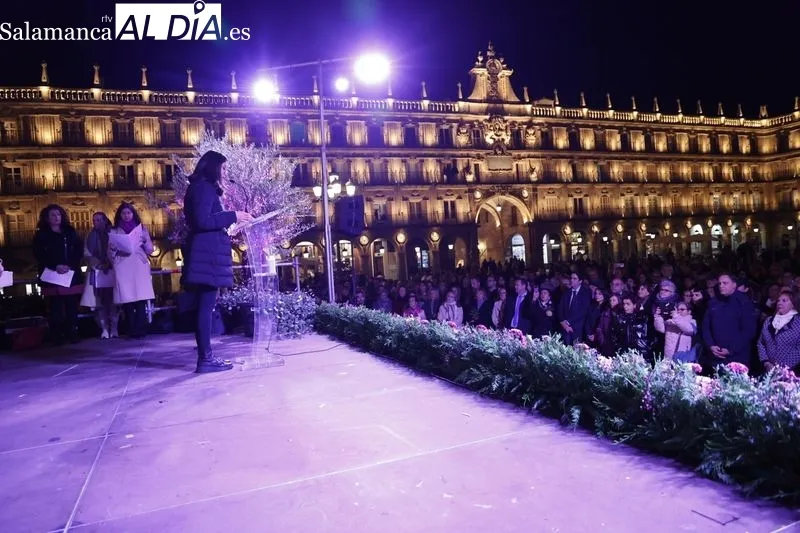 Acto oficial del Día Internacional de la Eliminación de la Violencia contra la Mujer en la Plaza Mayor de Salamanca. Fotos: David Sañudo