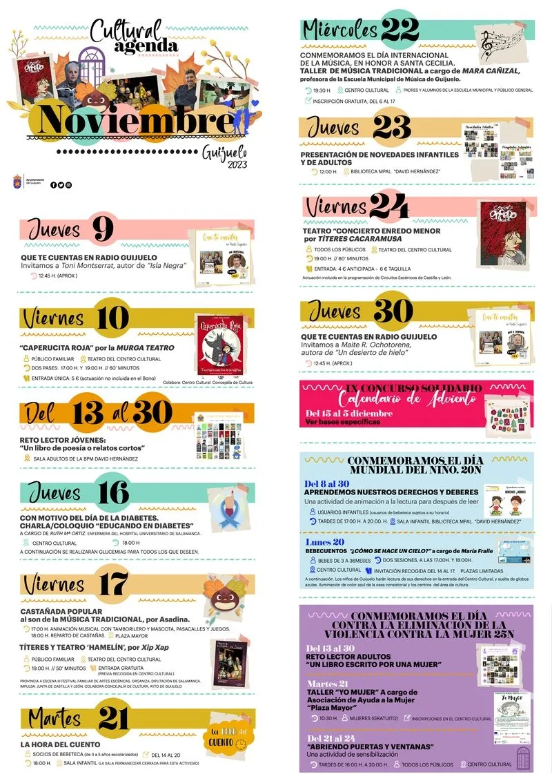 Foto 2 - Teatro familiar y programas radiof&oacute;nicos literarios, entre las actividades culturales de Guijuelo en noviembre