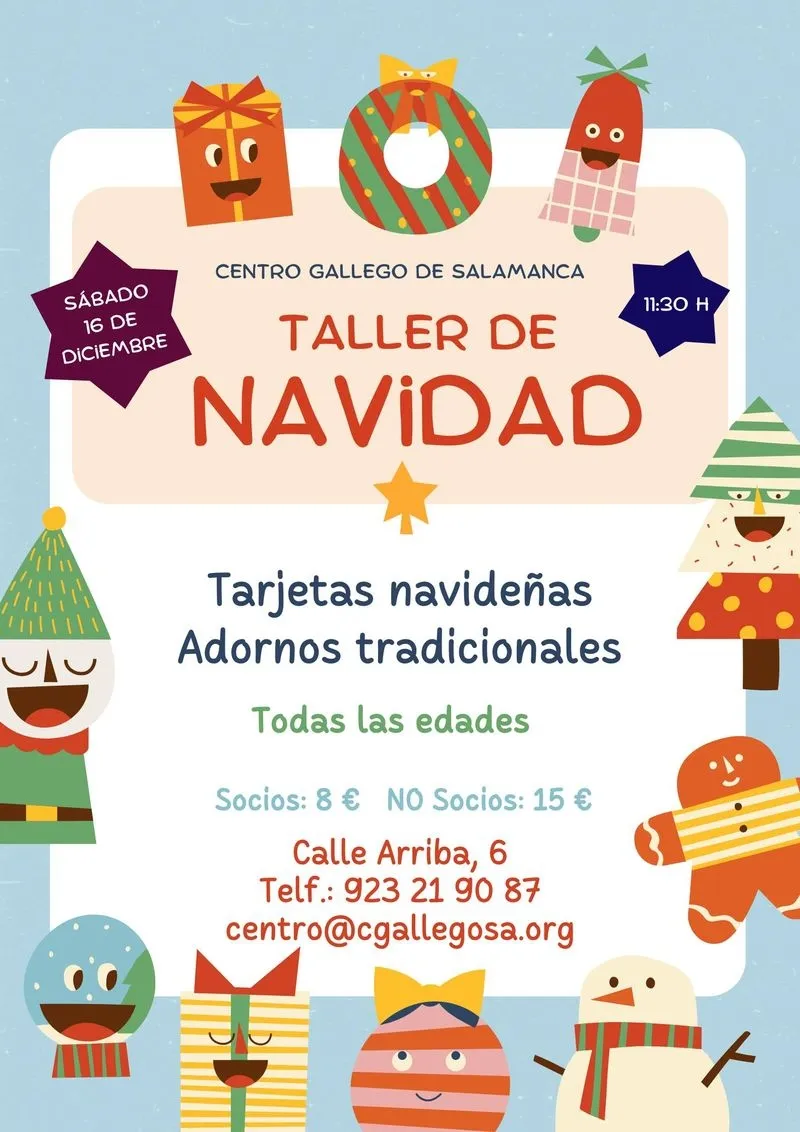 Programación de diciembre del Centro Gallego de Salamanca.