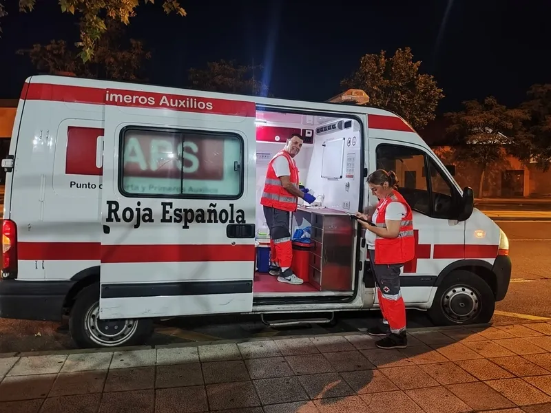 Miguel Ángel Lora en una ambulancia de Cruz Roja.