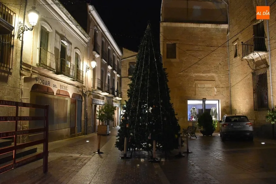 Foto 2 - Plantado el &aacute;rbol navide&ntilde;o de la calle Madrid con sus adornos de vuelta