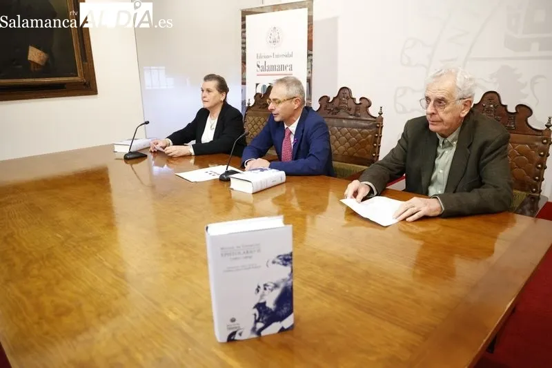 Presentación en el Rectorado de la USAL del libro 'Miguel de Unamuno. Epistolario II (1900-1904)'. Foto de David Sañudo