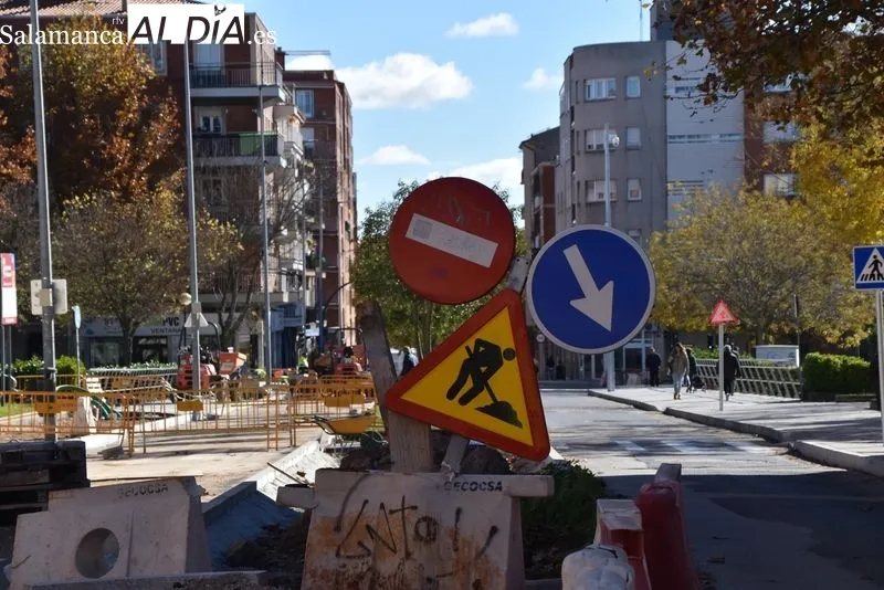 Obras de urbanización de la Carretera de Ledesma. Foto de Vanesa Martins