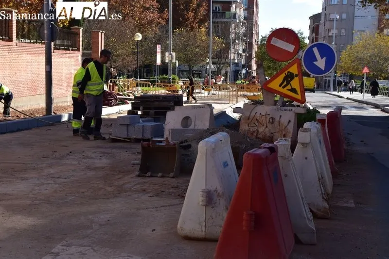 Obras de urbanización de la Carretera de Ledesma. Foto de Vanesa Martins