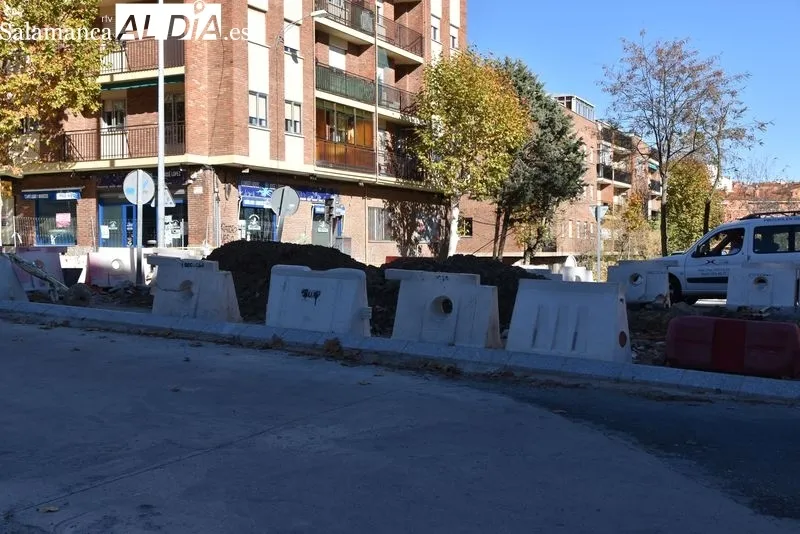 Obras de urbanización de la Carretera de Ledesma. Foto de Vanesa Martins