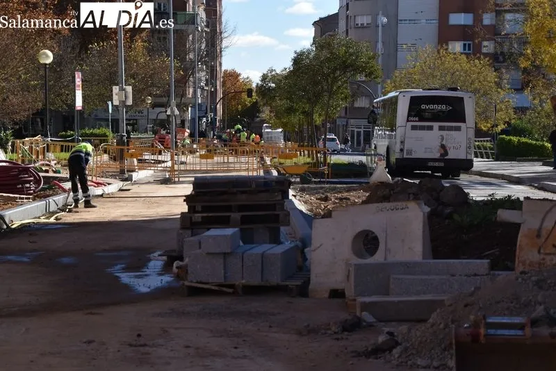 Obras de urbanización de la Carretera de Ledesma. Foto de Vanesa Martins