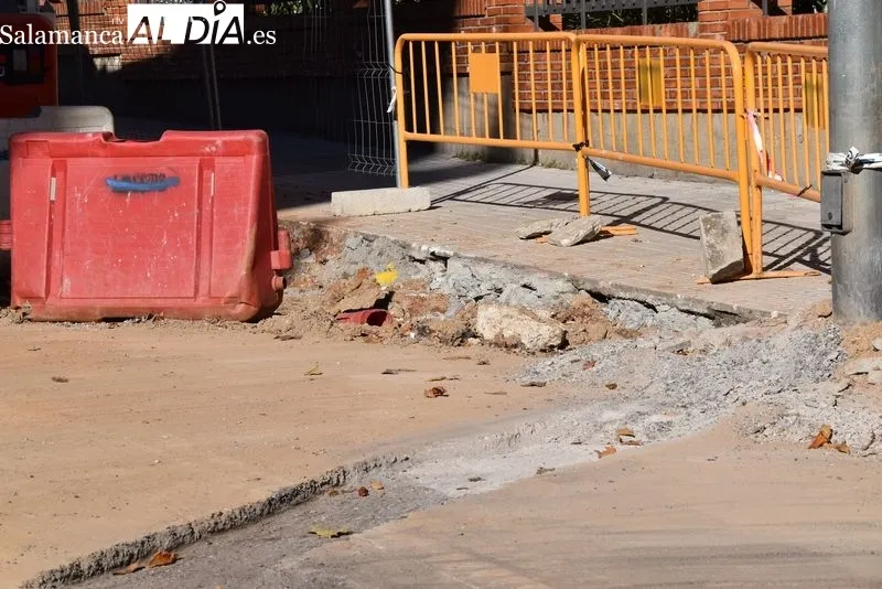 Obras de urbanización de la Carretera de Ledesma. Foto de Vanesa Martins
